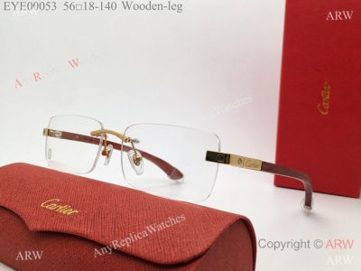 Best Replica Cartier Santos Eyeglasses Rimless Wooden leg EYE00053